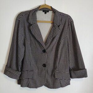 AA Studio Jacket Boxy Stretch Flattering Layering Black and White Women Size XLP